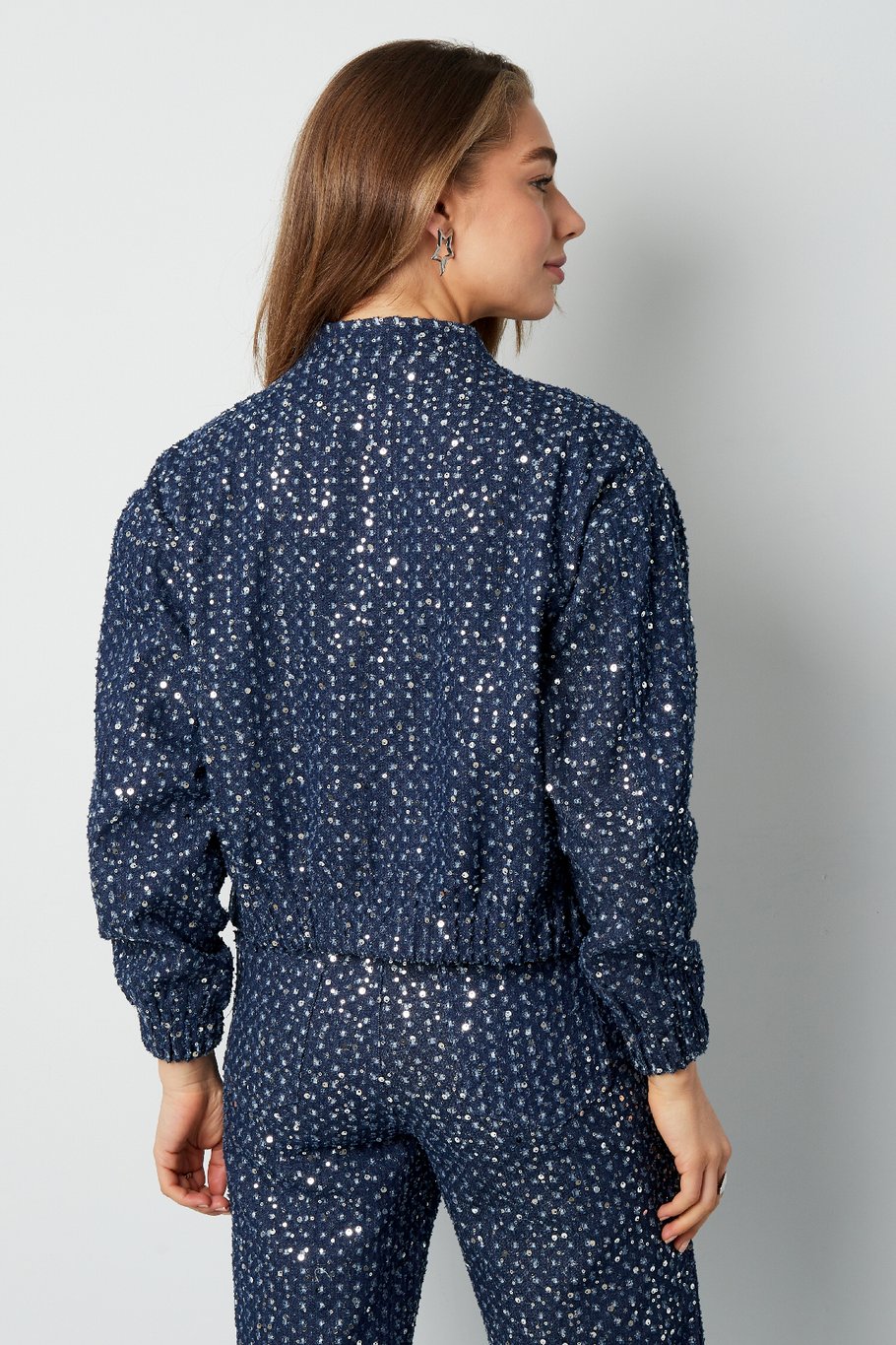 Denim jacket with sequins - Blue h5Picture7